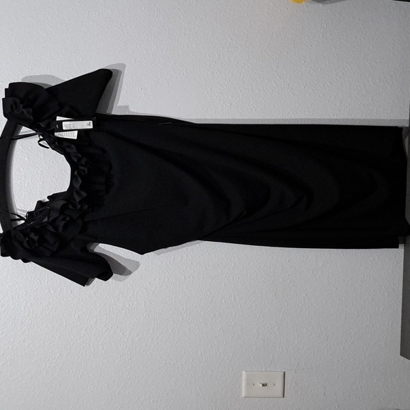 Xscape Women's Plus Size Knee Length Off The Shoulder Scuba Crepe Dress - Picture 6 of 16